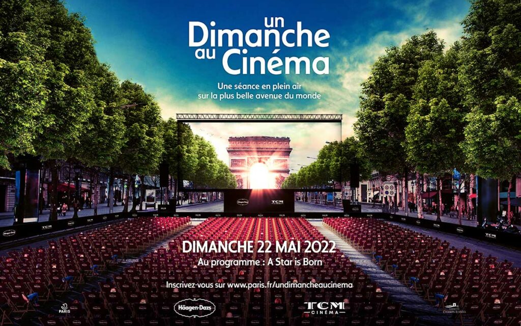 Kostenloses Open-Air-Kino auf dem Champs-Elysées, Paris