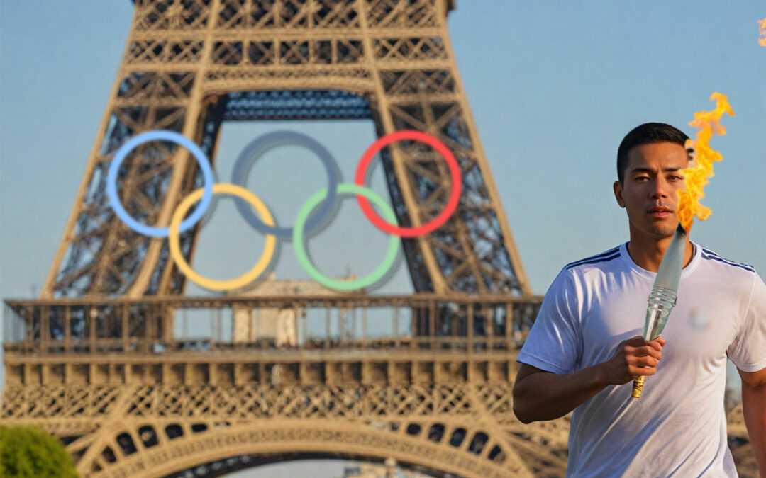 Ankunft der olympischen Flamme in Paris